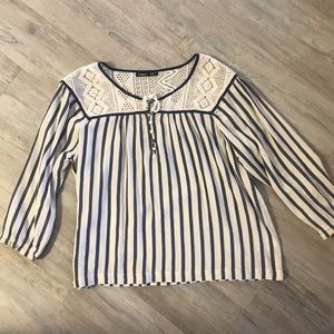 Gypsy Band striped BoHo blouse